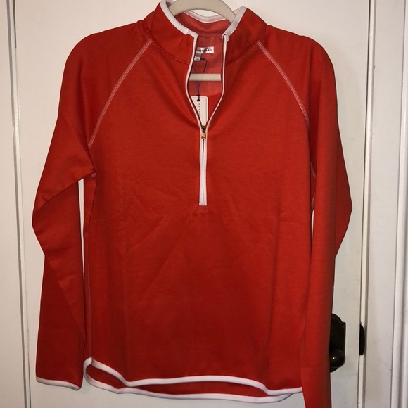 Peter Millar Jackets & Blazers - NWT Peter Millar orange pullover jacket size lg